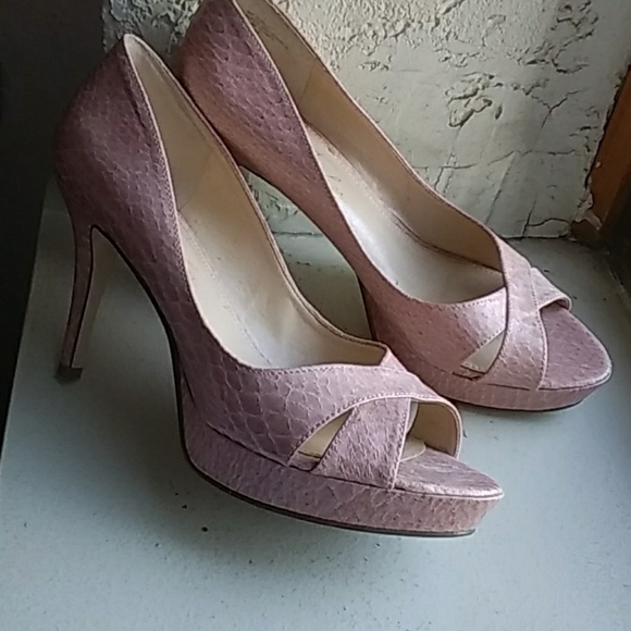 Marc Fisher Shoes - Marc Fisher Pink Girly Snakeskin Heels